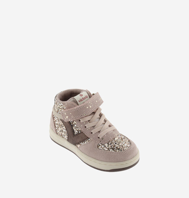 Ténis de Cano Alto com Glitter