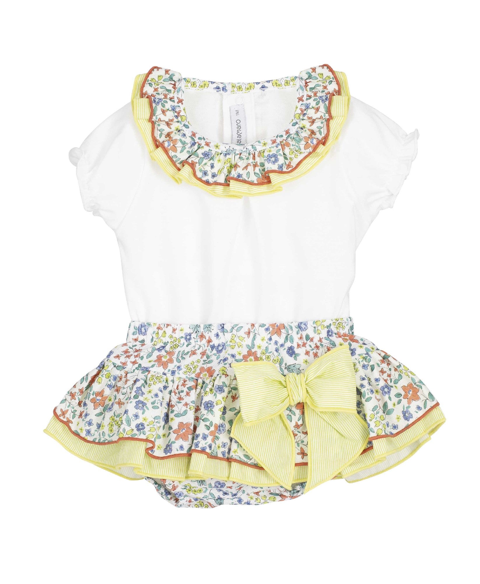Conjunto t-shirt com gola e fofo/saia AGRA