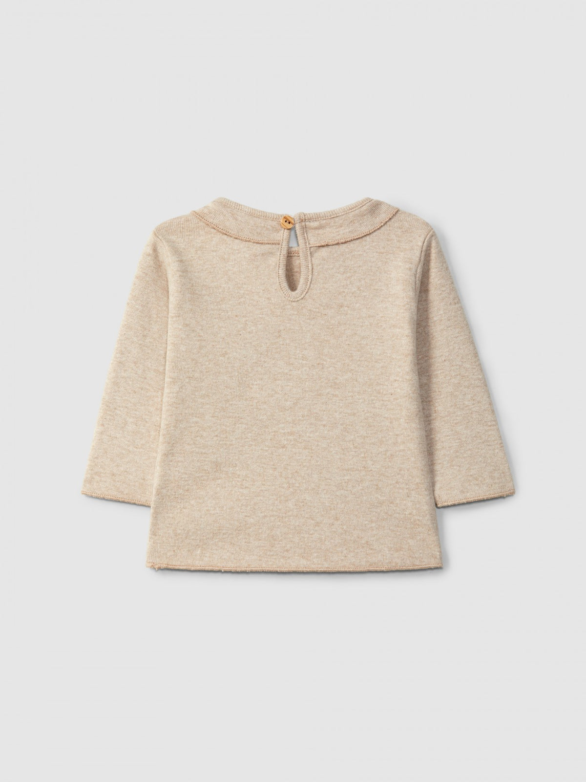 Longsleeve em algodão com bordado em fio de lã