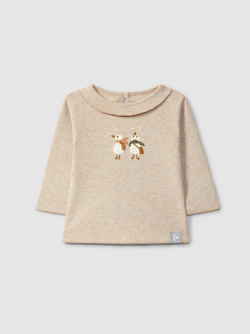 Longsleeve em algodão com bordado em fio de lã