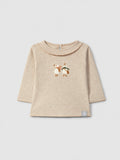 Longsleeve em algodão com bordado em fio de lã