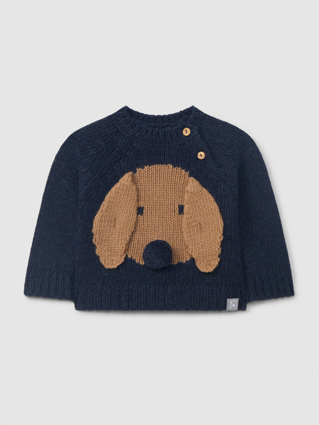 Camisola tricotada jacquard de cão com detalhes em relevo