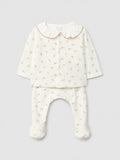 Conjunto de veludo floral de duas peças