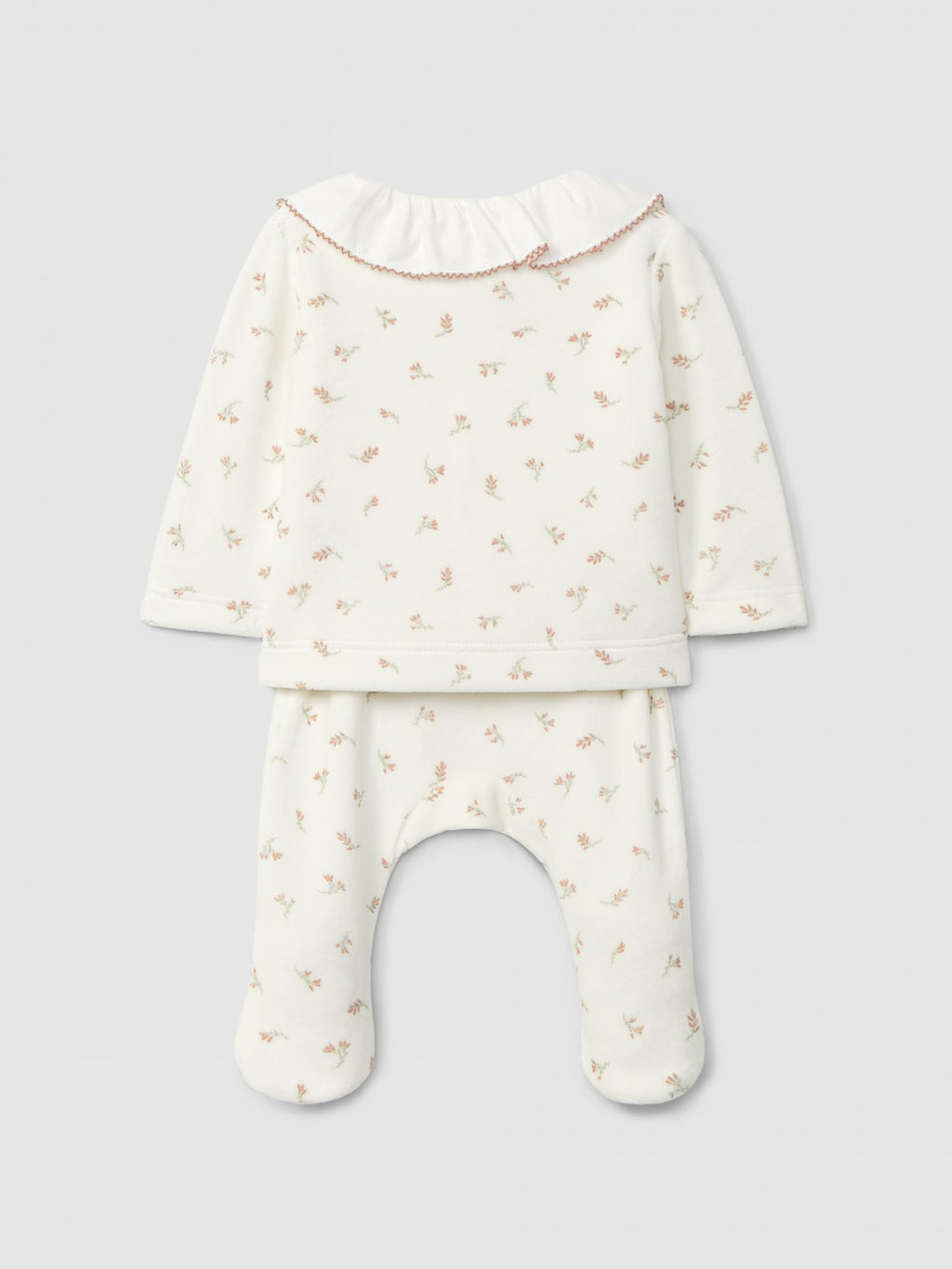 Conjunto de veludo floral de duas peças