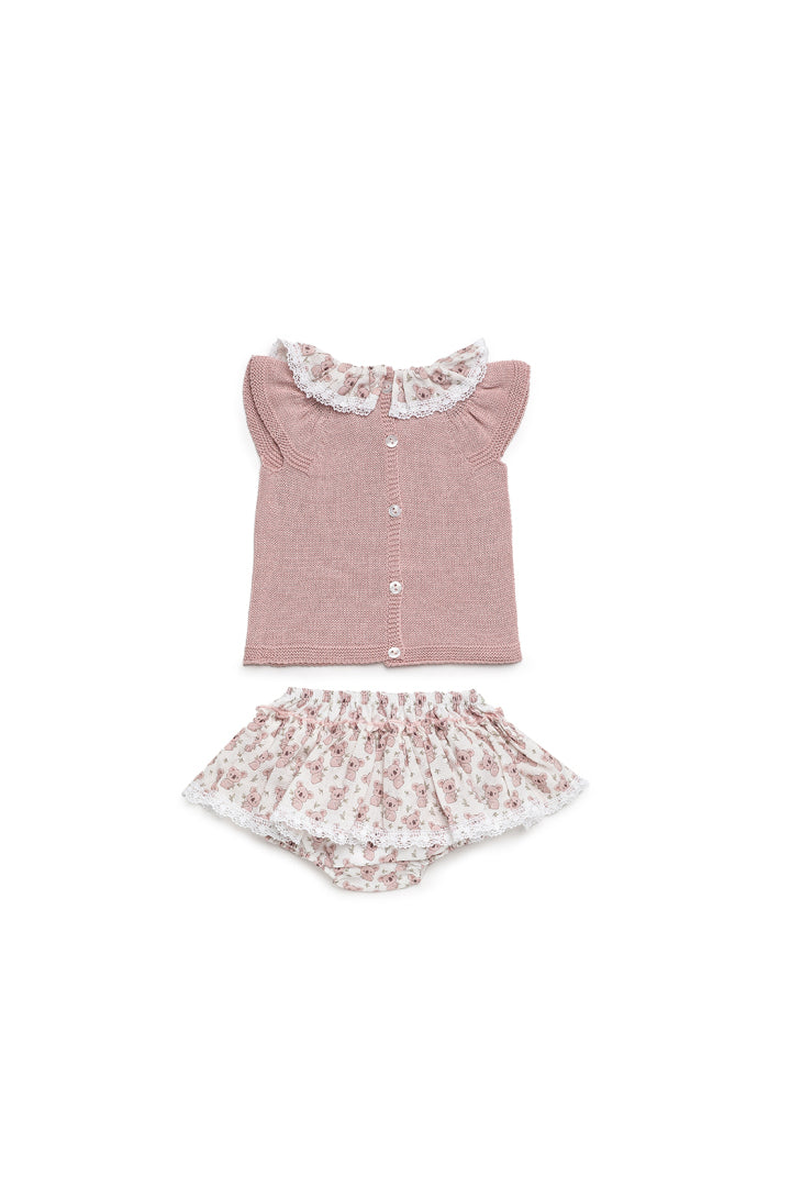 Conjunto de cuecas com folho e estampa de coalas