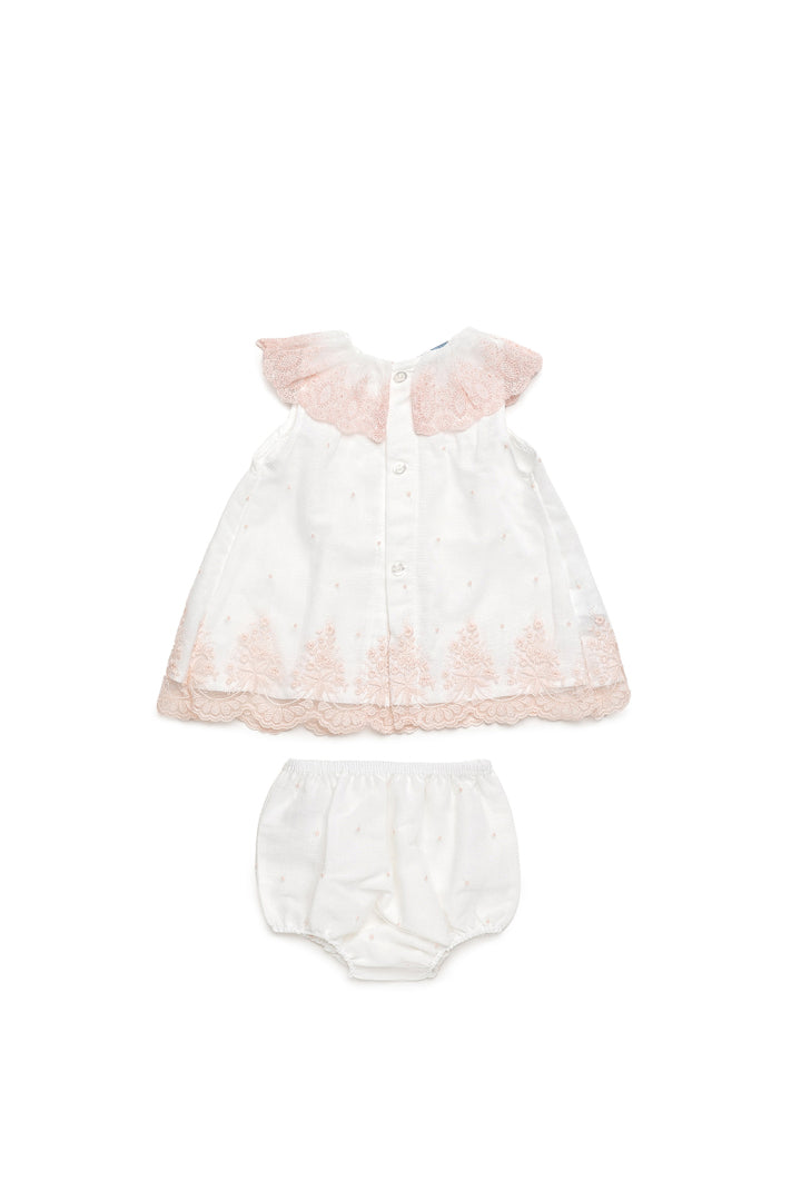 Vestido de bebé com calcinha de renda