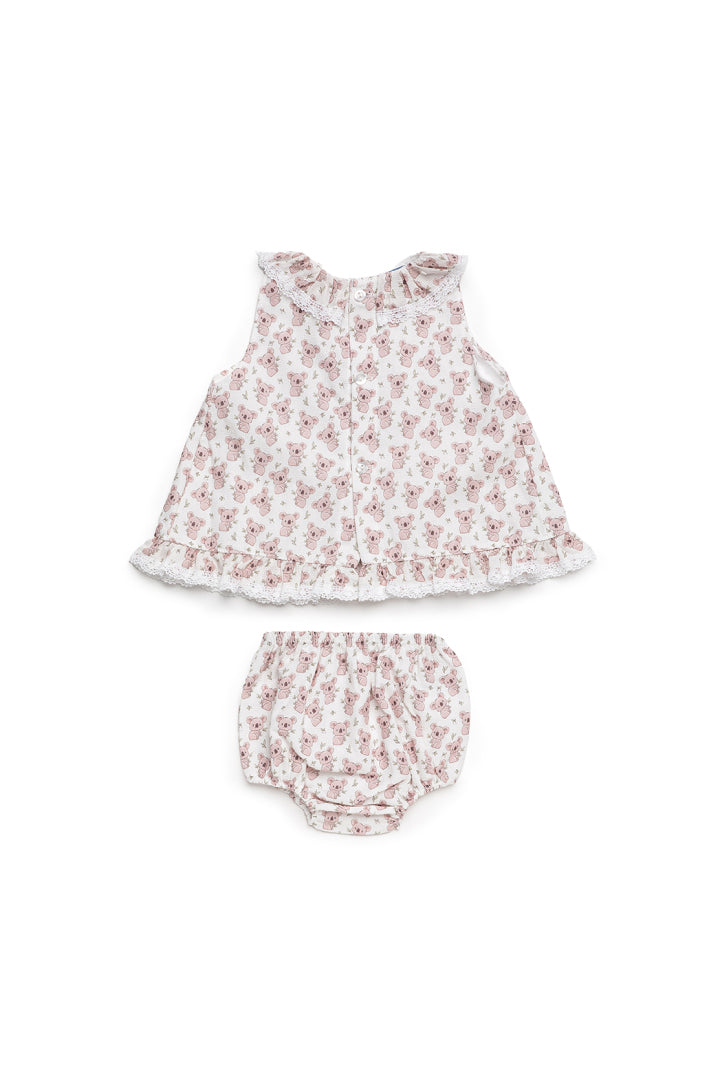 VESTIDO COM CUEQUINHA DE TECIDO COALAS