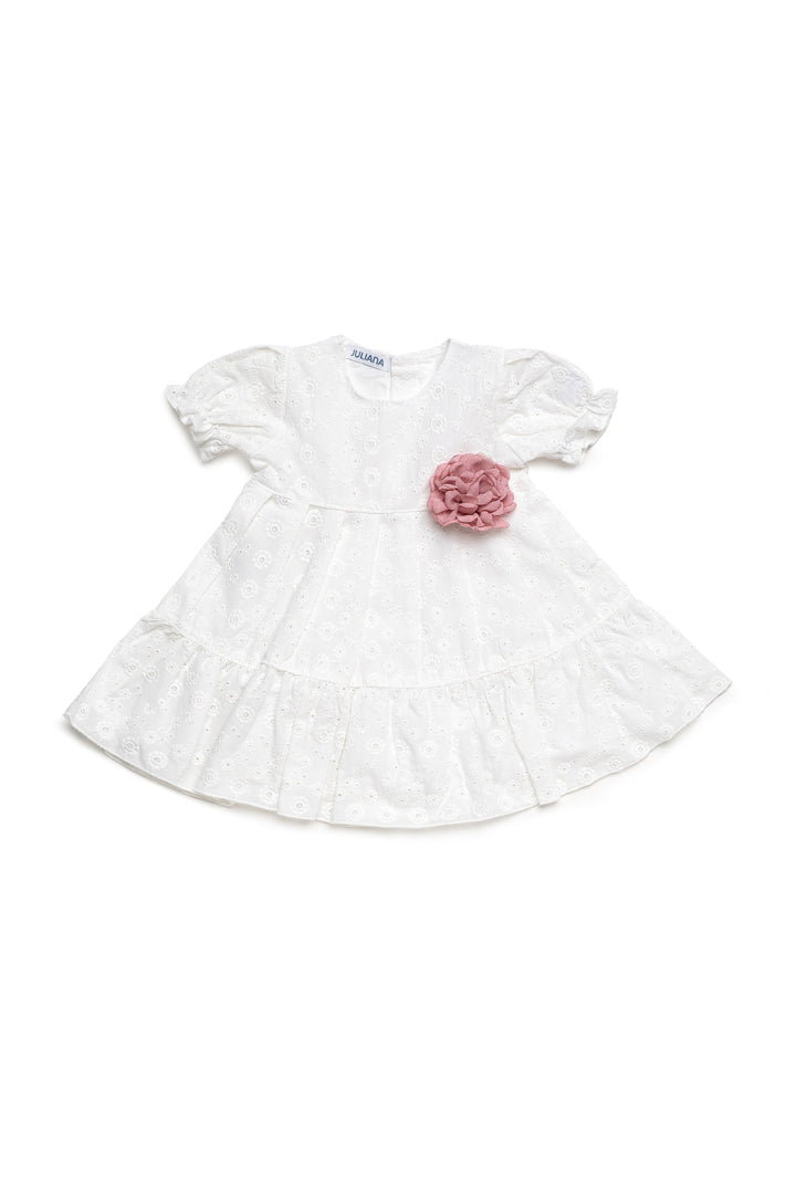 Vestido de Renda com Folhos