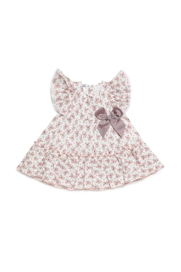 Vestido com 2 Folhos e Estampa de Coalas