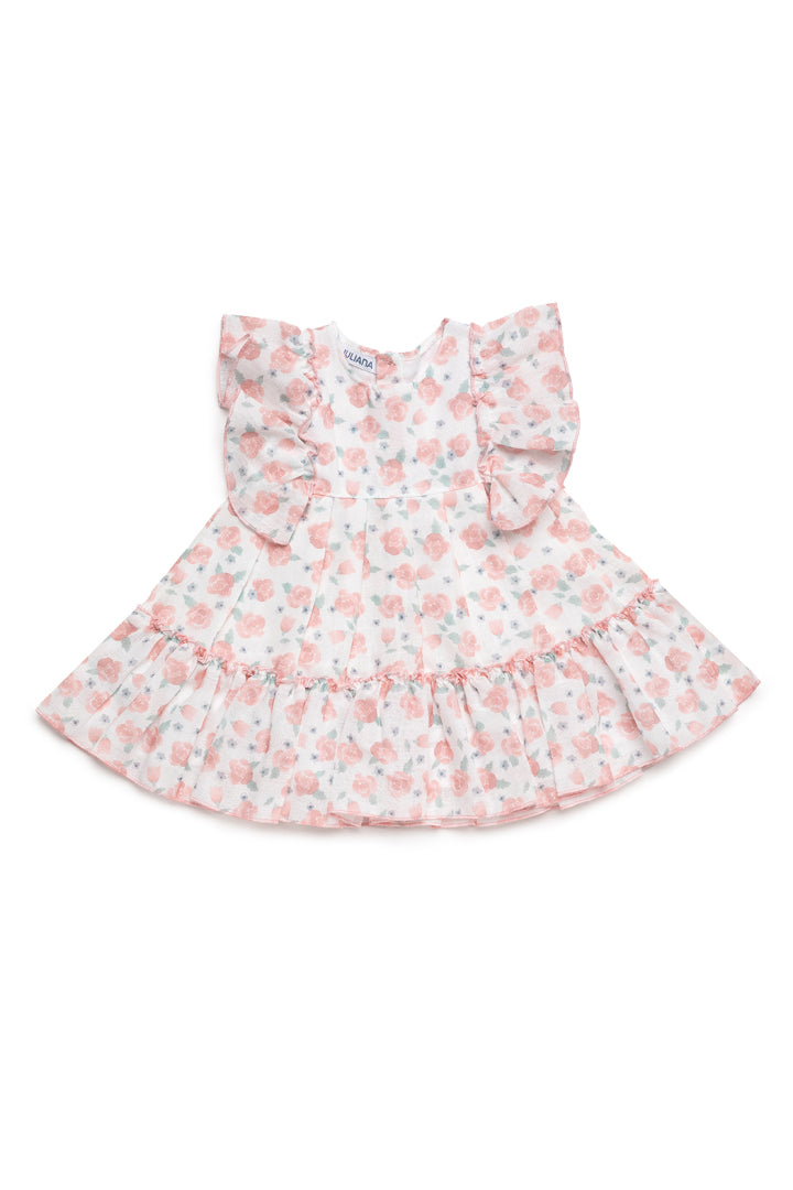 Vestido Floral com Dois Folhos