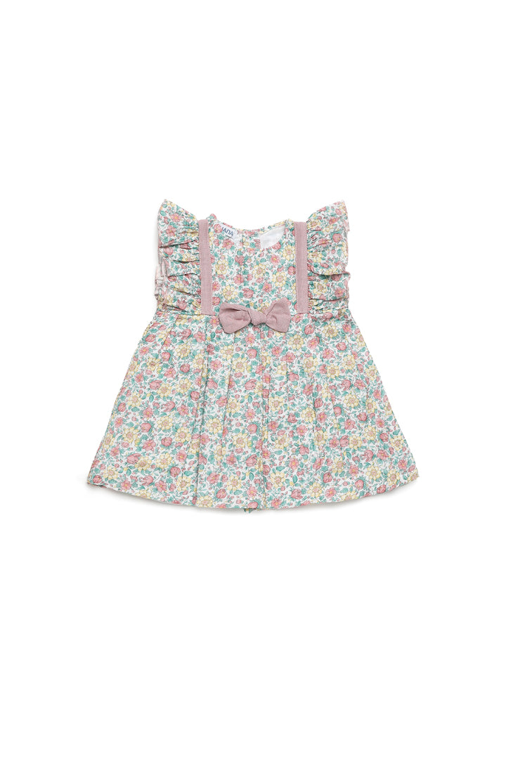 Vestido Floral com Cintura Ajustada