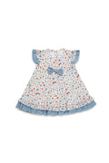 Vestido Cintado com Dois Folhos