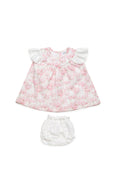 Vestido infantil com estampado floral e cuecas a condizer