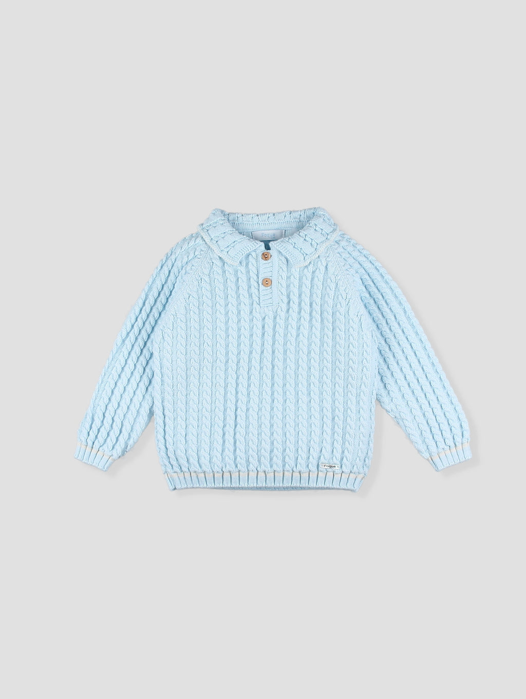 Camisola de Malha Azul Bebé com Gola Peter Pan