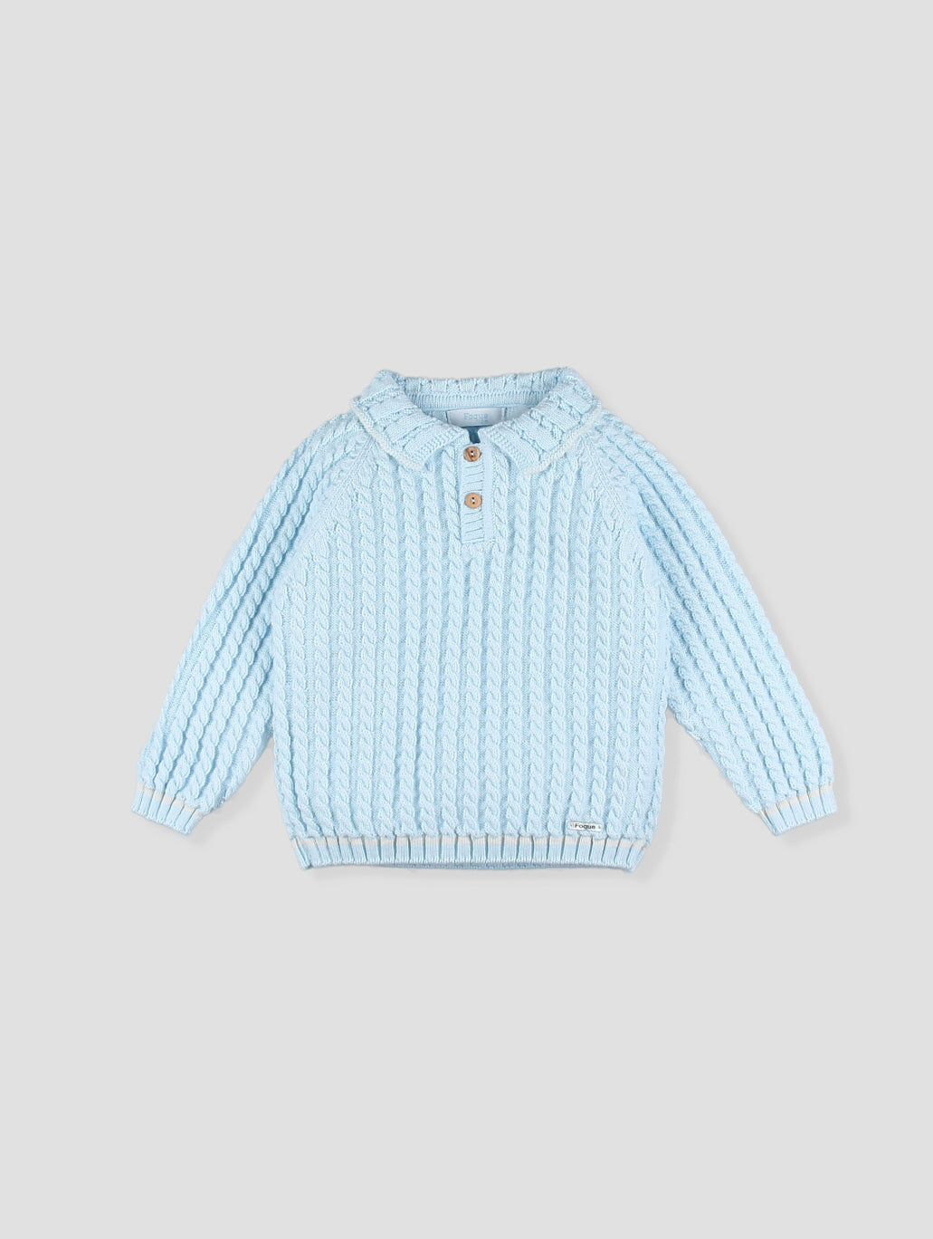 Camisola de Malha Azul Bebé com Gola Peter Pan