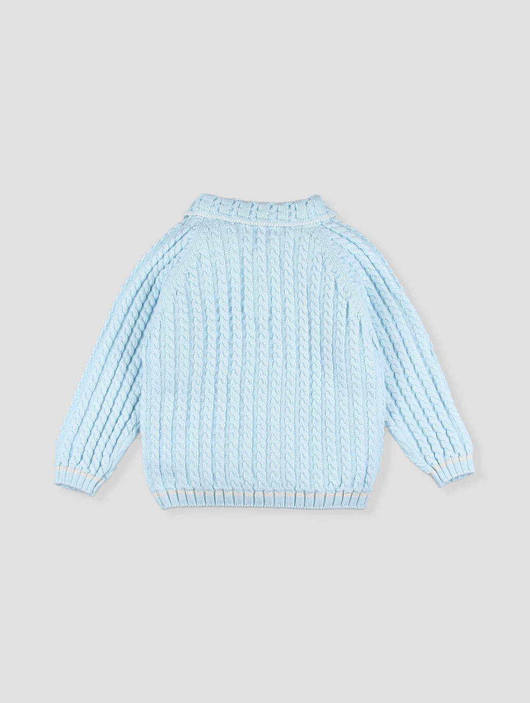 Camisola de Malha Azul Bebé com Gola Peter Pan