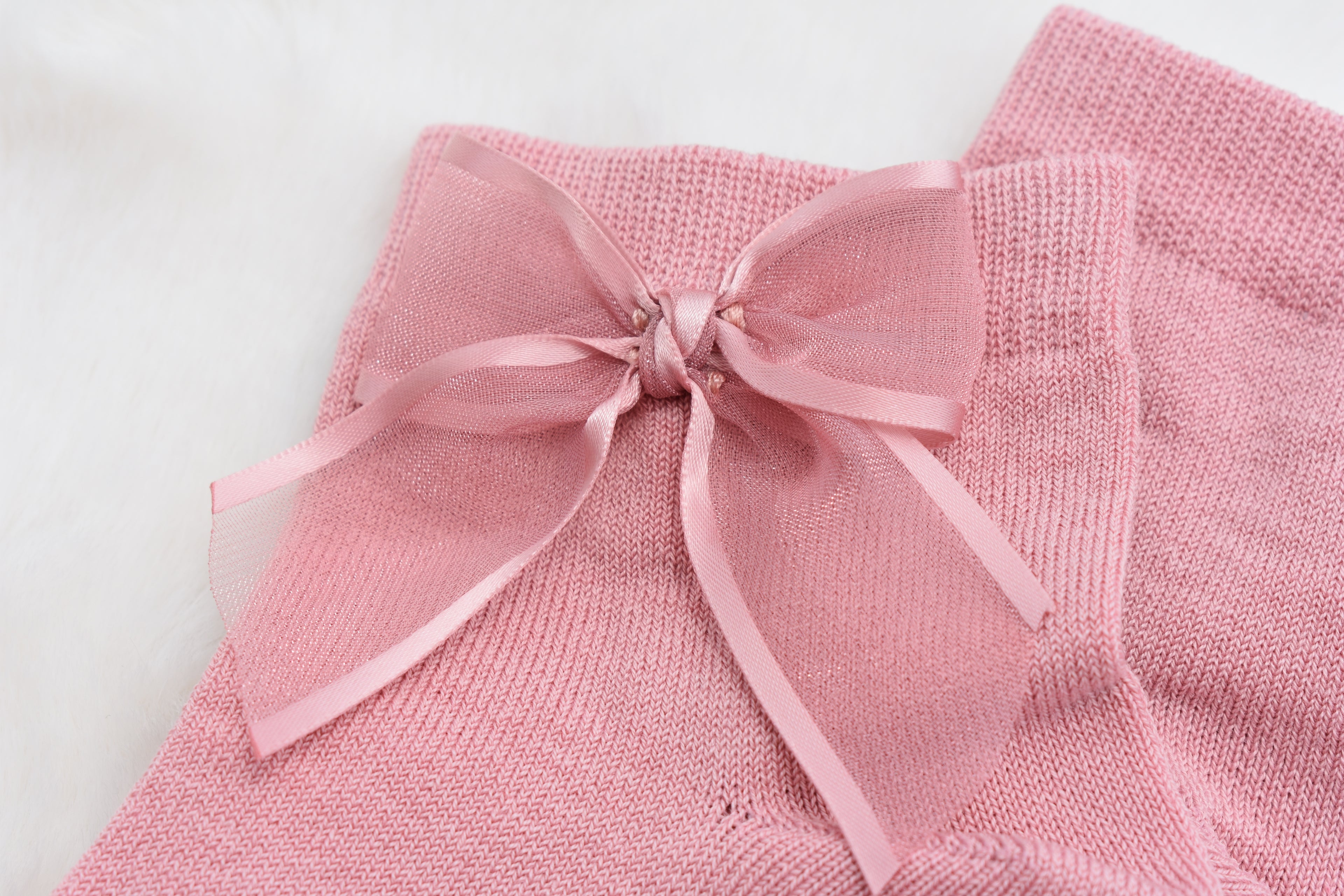 Soquete Liso C/ Laço Organza Acetinado