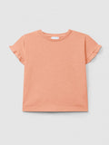 T-shirt com detalhe de folho nas mangas
