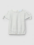 T-shirt em felpa de riscas multicolor