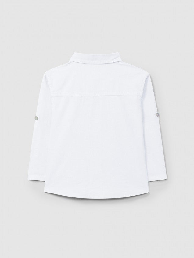Camisa de linho lisa