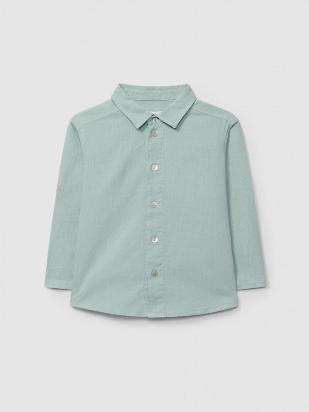 Camisa de linho lisa