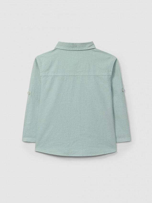 Camisa de linho lisa