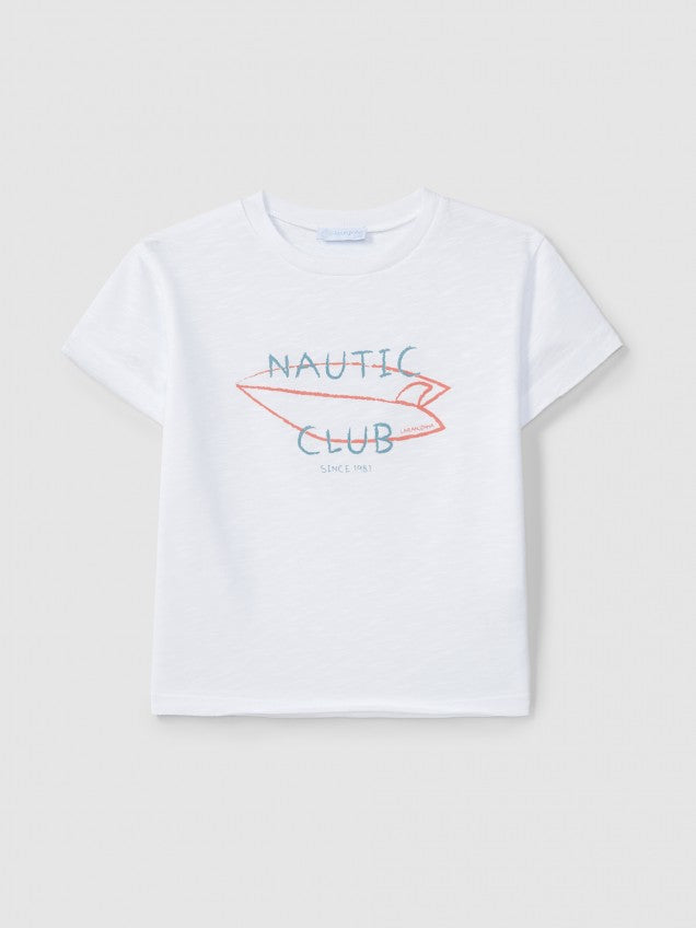 T-shirt "Nautic club" com prancha