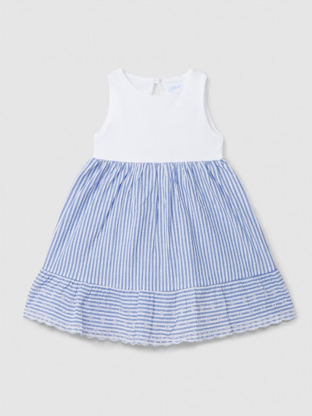 Vestido seersucker de riscas