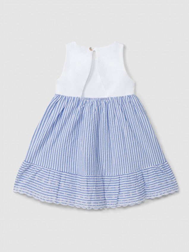 Vestido seersucker de riscas